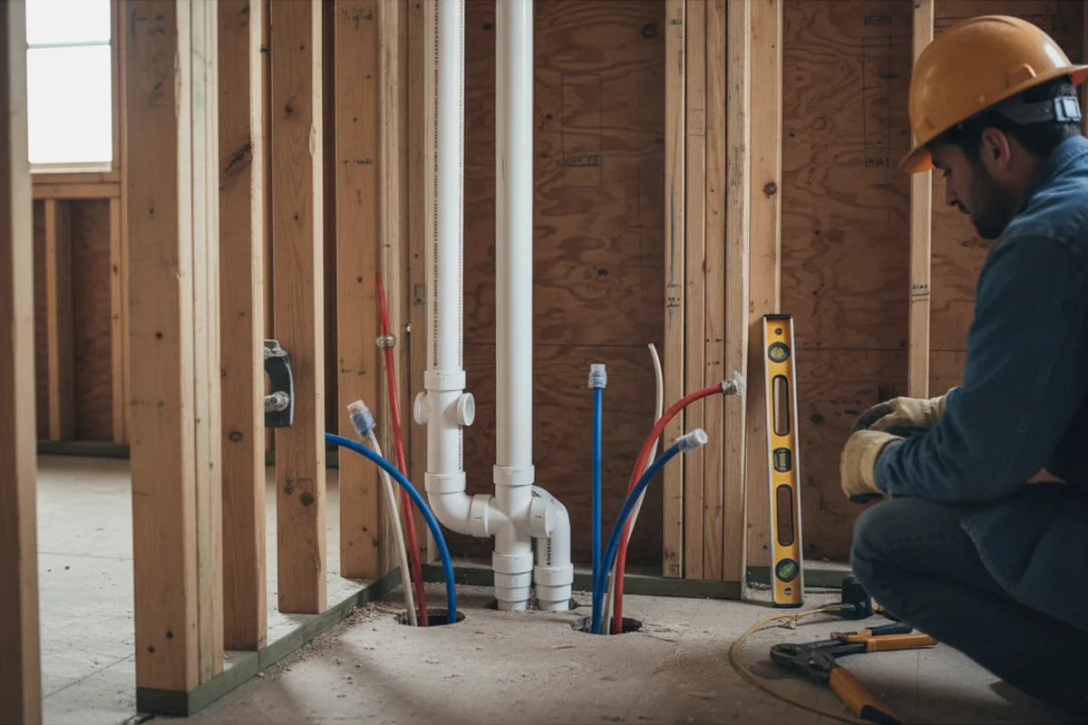 Drain and supply rough-in during Toilet Repair and Installation in Modena