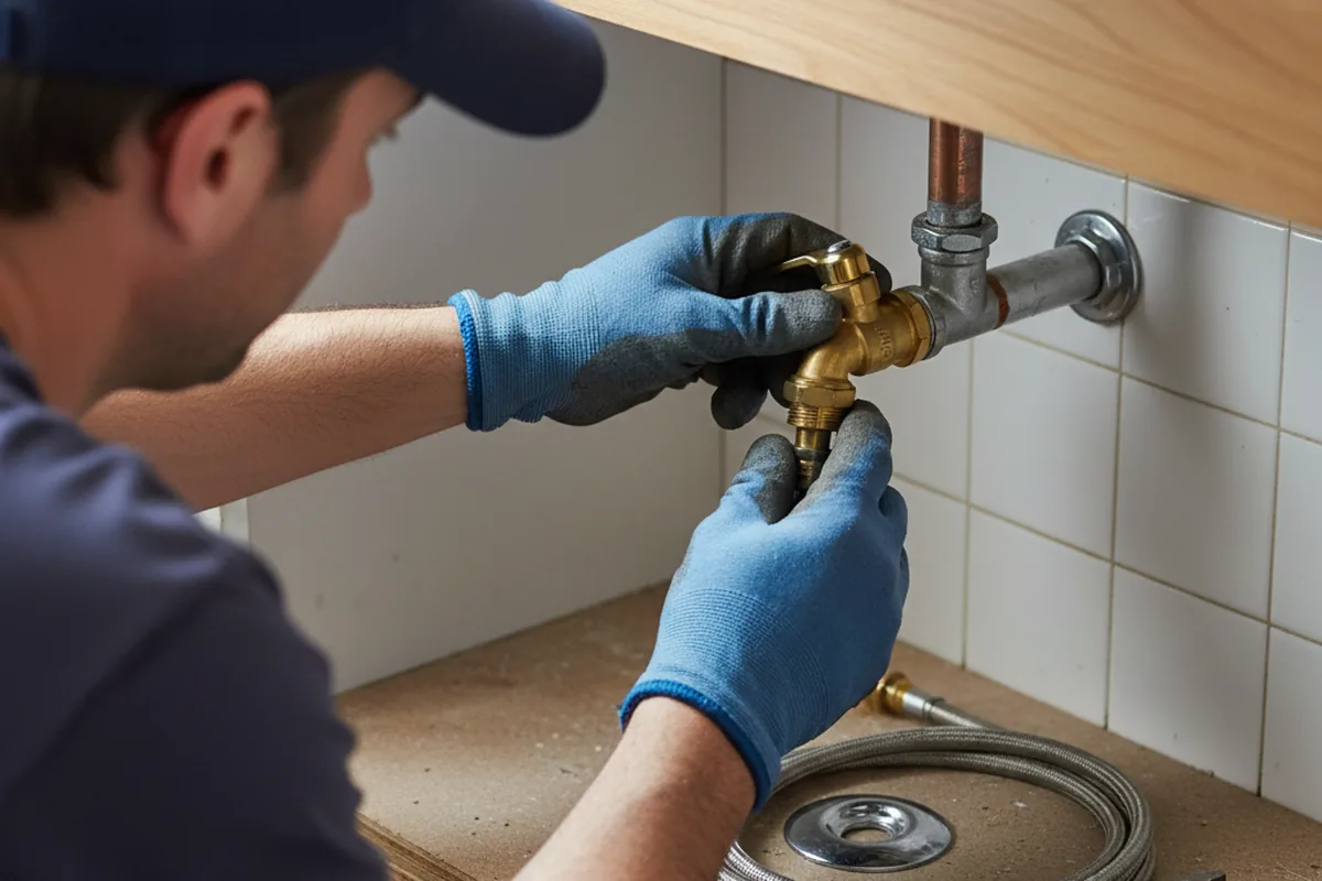 Shutoff valve and fitting work during Faucet and Fixture Repair in Modena